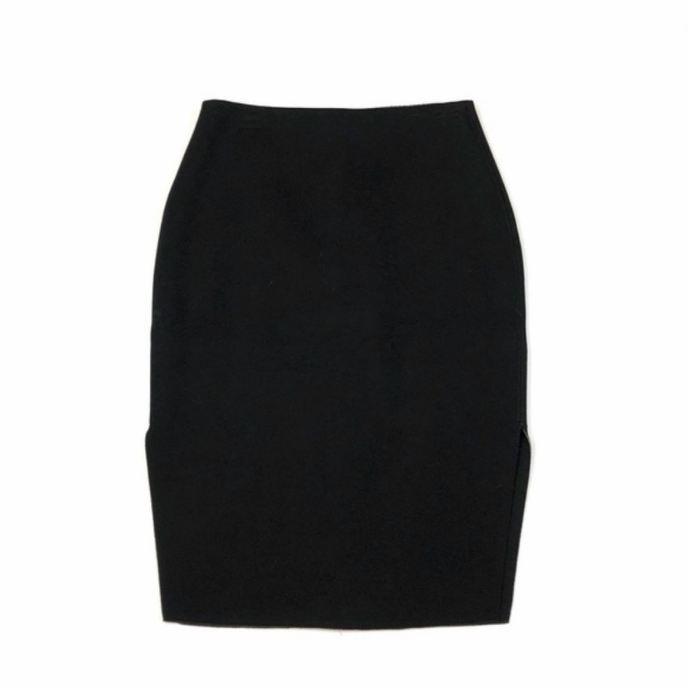 REISS Black Scuba Pencil Midi Skirt Neoprene